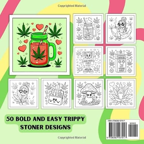 Stoner Girl Coloring Book: 50 Trippy Psychedelic Designs for Adults and Weed Lovers – Cute, Bold, and Easy to Color (High Vibes Coloring Books) thumbnail 2