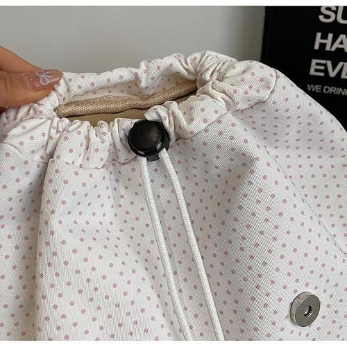 Cohawk Cute Polka Dot Lace Backpack for Women Flap-top Casual Backpack Cute Nylon Bookbag thumbnail 5