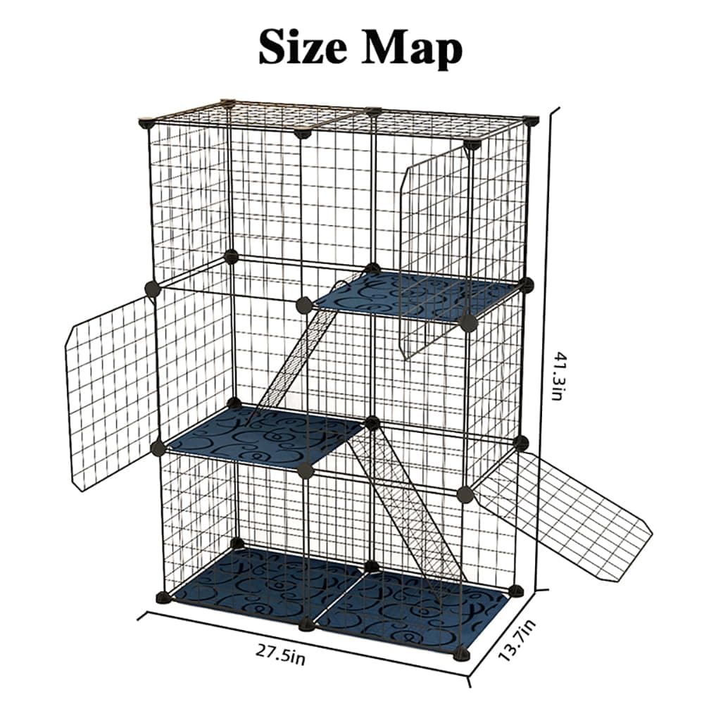 Cat Cage Indoor DIY Pet Playpen Detachable Metal Small Animal Cage Wire Ferret Cage Indoor Cat Kennels for Kitten Puppy Bunny (3 Tier) thumbnail 5