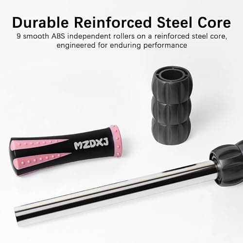 MZDXJ Muscle Roller Stick for Athletes - Deep Tissue Fascia Blaster & Roller Massager for Myofascial Pain Relief - Handheld Physical Therapy & Recovery Tool​(Pink black-18 inch) thumbnail 4