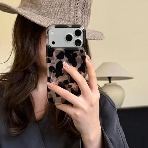 Reownest Kompatibel mit iPhone 15 Hülle, Niedliches Schwarz Gold Gepard Leopard Muster Design, Weiche TPU Stoßfeste Schutzhülle Bumper Ästhetische Handyhülle – Schwarz thumbnail 9