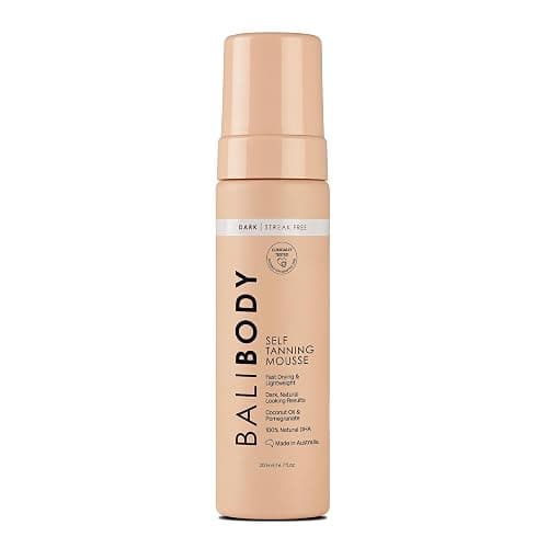 Bali Body Self Tanner Mousse Dark – Sunless Tanning Foam for Body | Natural, Streak-Free, Fake Tan | Vegan, Cruelty-Free, Organic Self Tan Mousse for All Skin Types (200ml/6.7 fl oz) - Image 1
