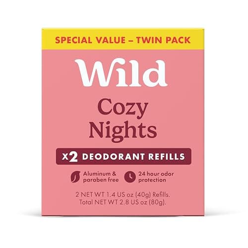 Wild Refillable Deodorant Starter Kit - Limited Edition Festive Christmas Bow Case with Cozy Nights and Vanilla Butterscotch Scented Refills - Aluminum Free - Vegan thumbnail 3