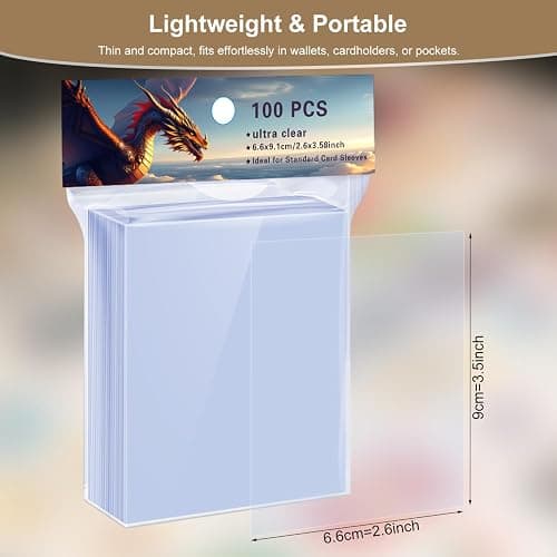 600 Counts Soft Clear Perfect Fit Card Sleeves for Trading Cards, Exact Fit Protector for TCG, Sports (Basketball, Baseball, Football) and Collectible Cards,Plastic Penny Sleeves(600) thumbnail 2
