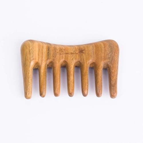 Breezelike Wide Tooth Hair Comb - Natural Mini Wood Comb for Curly Hair - No Static Sandalwood Hair Pick Wooden Comb for Detangling thumbnail 7
