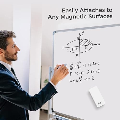 loukin Magnetic Dry Erase Eraser, Whiteboard Eraser, Glass Board Remover, 3.4 fl oz Whiteboard Cleaner Included, for Classroom, Home and Office Use (White) thumbnail 6