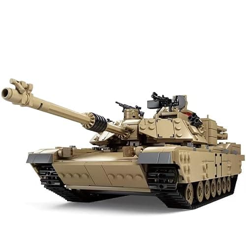 Feleph M1A2 Tank Set Military Model Kit 1:28 Scale WW2 Army Custom Vehicles Set, 2-in-1 Tank Hummer Building Bricks Toys for Model Lovers (1463 Pieces) - Image 1