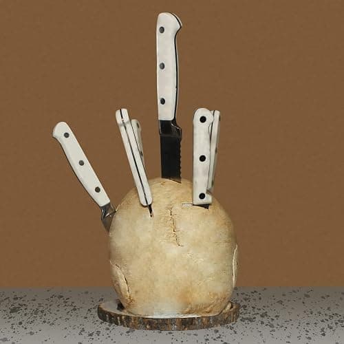 Skull Knife Holder for Kitchen, Skeleton Knife Stand, Horror Kitchen Storage Head Rack Kitchen Fruit Storage Rack Decoration, Scary Party Fruit Storage Rack Decoration thumbnail 7