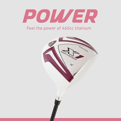 Aspire X1 Womens Golf Clubs Full Set, Includes Driver, Fairway, Hybrid, 6-PW Irons, Putter, Stand Bag, 3 H/C's, Light Graphite Shafts, Golf Clubs Women Right Handed, Purple, Regular or Petite Size thumbnail 4