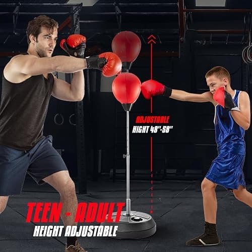 TechTools Punching Bag with Stand, Boxing Bag for Teens & Adults - Height Adjustable - Speed Bag for Training, Boxing Equipment, Stress Relief & Fitness thumbnail 2