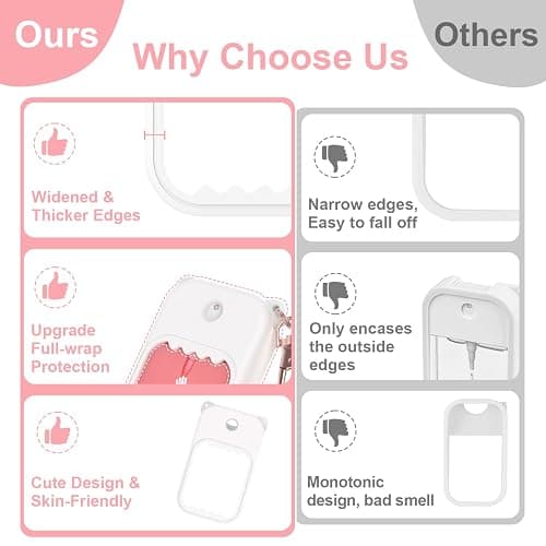 taessv Hand Sanitizer Spray Case for Touchland Silicone Touchland Case Keychain Cute Hand Sanitizer Spray Holder Compatible with Touchland Power Mist Gentle Mist Glow Mist, White thumbnail 3