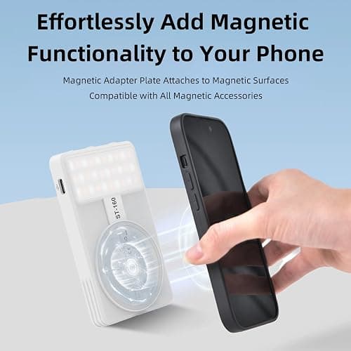 JatureClets Magnetic Phone Light - 3 Color Temperature, 160 LED Selfie Light with Clip for Phone, Camera, Laptop, iPad, 3000mAh Portable Video Light for Tattoo/TikTok/Vlog/Zoom Calls/Makeup (White) thumbnail 4