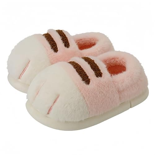Cat Paw Slippers for Women Fuzzy Plush Indoor House Shoes Cute Animal Claw Design Soft Warm Cozy Non Slip Memory Foam Comfy Footwear for Girls Teens Adults Winter Gift Idea - Image 1