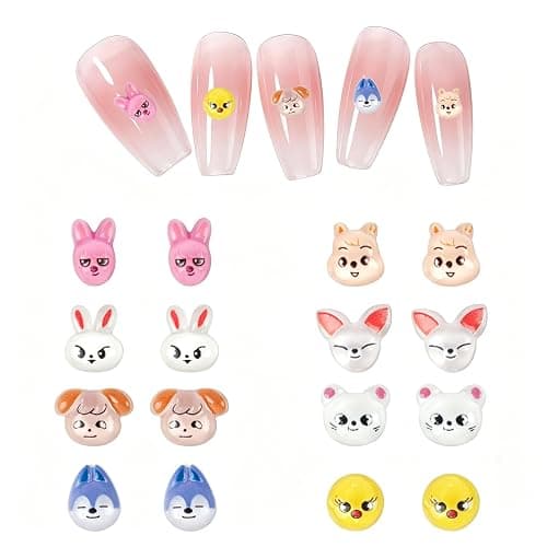 100PCS SK-Z Mini Resin Animal Head Charms, 3D Cartoon Nail Art Charms, Nail Decoration Accessories for DIY Nails Accessories Manicure Crafts - Image 1