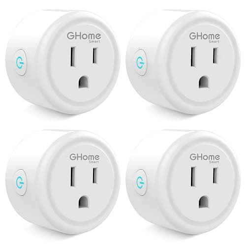 GHome Smart Plug Mini, WiFi Smart Outlet Plug Works with Alexa and Google Home, Timer Outlet with APP Control, 2.4GHz Network Only, No Hub Required, ETL FCC Listed (4 Pack), White - Image 1
