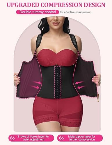 SHAPSHE Waist Trainer for Women, Tummy Control Sports Girdle, Workout Body Shaper with Adjustable Shoulder Strap thumbnail 2