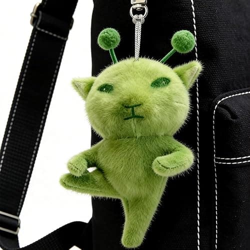 Dhdfisd Cute Alien Cat Plush Keychain Soft Kawaii Mini Meme Backpack Charm Lovely Cartoon Bag Handbag Charm thumbnail 4
