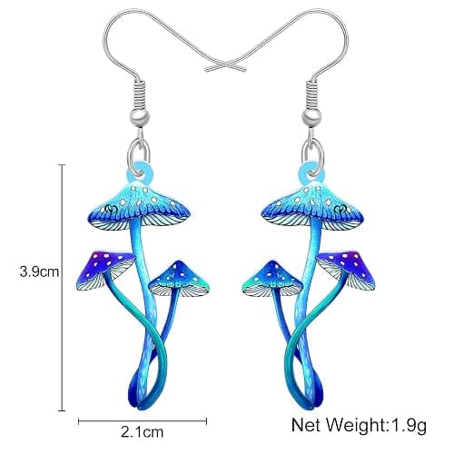 LONYOO Anime Mushroom Earrings Gifts for Women Ornaments Jewelry Novelty Acrylic Dangle Hypoallergenic Hook Charms thumbnail 5