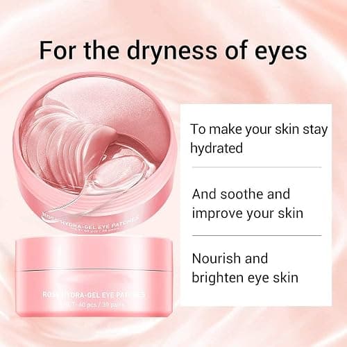 AKARY Eye Patches Rose Hydra-Gel Eye Mask Sheet Lady Skin Care Pad Remove Fine Lines Smooth Repair the Eyes Skin, Under Eye Gel for Moisturizing and Relieving, Firm the Look of the Eye Area thumbnail 3