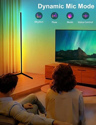 DeeprBling Lampadaire LED d'Angle, 165cm Lampe sur Pied RGB avec APP Contrôle et Télécommande,16 Millions Couleurs et 300 Modes, Musique Sync et Temporisation, Lampe d'Ambiance Moderne pour Salon thumbnail 9