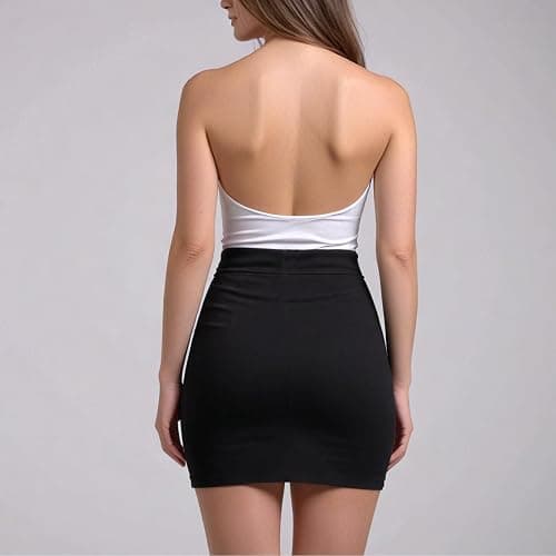 Sahunfri Schwarzer Rock, Minirock Schwarz mit Elastischer Taille, Bleistiftrock Damen für Sexy, Freizeitkleidung thumbnail 3