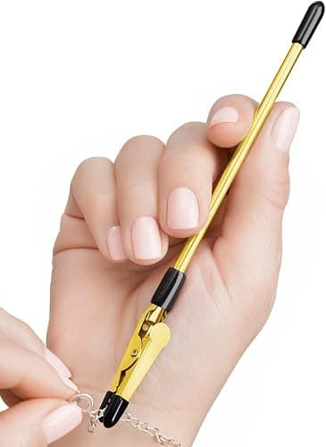 Mission Gallery Bracelet Helper Tool - Fastener Helper Tool for Bracelet, Necklace, Jewelry, Watch - Clip, Clasp Helper - Easy to Put on Yourself, Portable, Made of Metal, Gold - Image 1