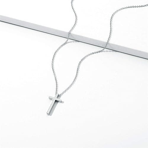 M MOOHAM Cross Necklace for Women Teen Girls, Dainty 14K Real Gold Plated Cross Pendant Necklace Sideways Cross Choker Layered Cross Necklace Gifts for Women Girls thumbnail 5