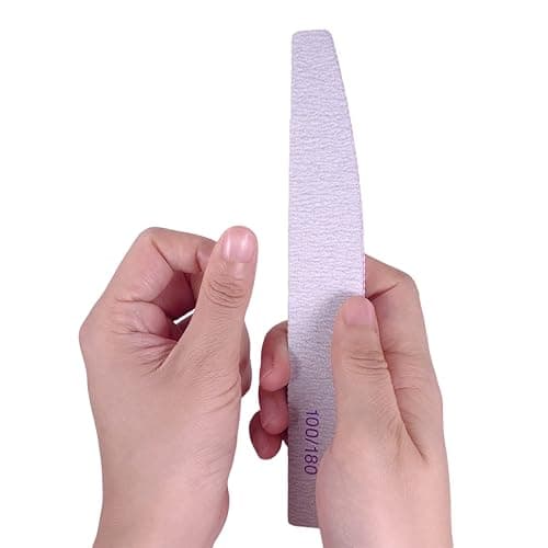 Nail File and Buffer (10 Pcs), Buffer Block Nail Files Double Sided 100/180 Grit for Acrylic and Natural Nails, fingernail Emery Board Buffing Blocks Manicure Set Nail Care kit Tool Halfmoon Arc thumbnail 6