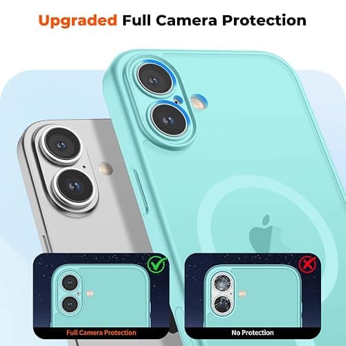 zapica Magnetic for iPhone 17 Case, Upgraded [Camera Control Button] [Full Camera Protection] [with 1 Screen Protector] Translucent Matte Shockproof Protective Phone Cover, Aqua Green thumbnail 5