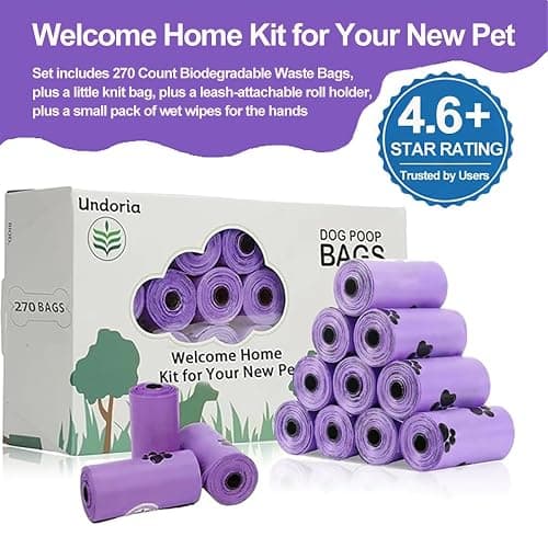 Purple Poop Bags for Dogs,18 rolls(270 Count Biodegradable Poop Bags,9x13 inches),With Dog Poop Bag Holder– Extra Thick & Leak-Proof Waste Bags for Dogs & Cats,Lavender Scent thumbnail 3