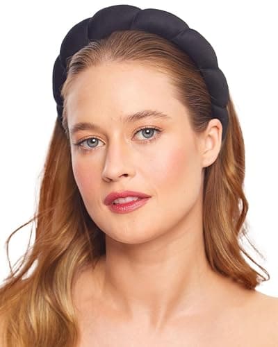 Kitsch Spa Headband for Washing Face - Recycled Fabric, Non-Slip Black Headbands for Women - Cute Stuff for Makeup, Beauty, Skin Care, Self Care | Ideal Gifts for Women - 1Pc thumbnail 6