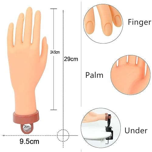 Nail Practice Hand for Acrylic Nails, Mannequin Hands for Nails Practice, Flexible Fake Hands to Practice Fake Nails Bendable Fake Hand Manicure Practice Hands Nail Art Training Hand 1Pc thumbnail 2