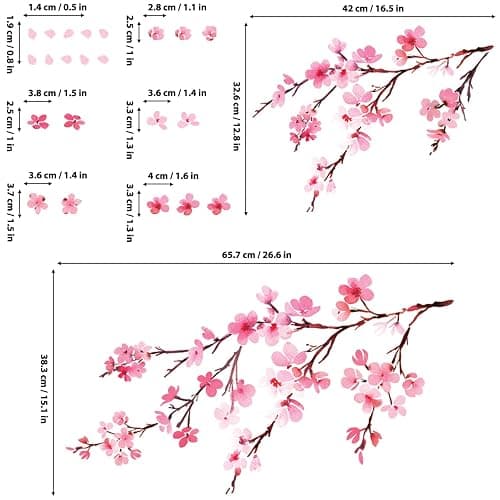 DECOWALL DS6-2003 Watercolor Cherry Blossoms Kids Wall Stickers Wall Decals Peel and Stick Removable Wall Stickers for Kids Nursery Bedroom Living Room décor thumbnail 6