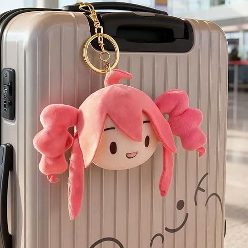 RUGNAIL - Virtual Character Music Plush Doll, Kasane Teto Plush Toy, Adorable Teto Character Cushion, Home Décor, Gift for Fans (Plush Keychain) thumbnail 5