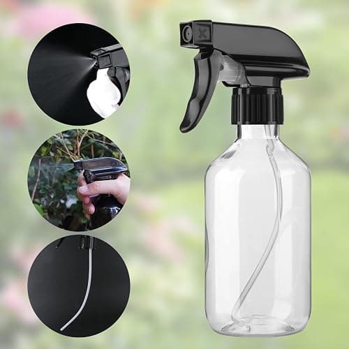 Arkeiliy 2-Pack Leakproof Spray Bottles (300ml/10oz) - Adjustable Nozzle for Fine Mist & Jet Stream | Premium Refillable Plastic Bottles for Hair Styling, Plant Misting, Cleaning Solutions (Clear) thumbnail 5