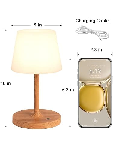 Kakanuo Cordless Shower Lamp Waterproof, Cordless Lamp with 4000mAh Battery, Rechargeable Table Lamp, Touch Dimmable Desk Light for Outdoor, Kitchen, Bathroom, Camping, Patio, IP54 thumbnail 7