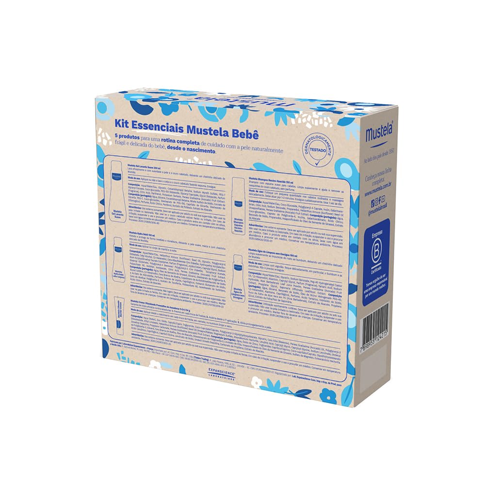 Mustela Kit Essenciais Bebê e Criança - Gel Lavante 200ml + Shampoo Recém-Nascido 150ml + Hydra Bebê 100ml + Água de Limpeza 100ml + Creme Vitaminado Preventivo De Assaduras 54g - Edição limitada thumbnail 2