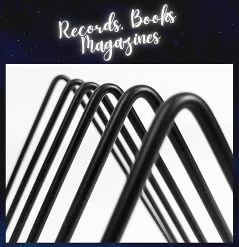 Vinyl Record Storage Holder Stand - Premium Triangle Metal Wire Magazine and Book Rack holds up to 33 Lp Album Records, Simple, Functional and Contemporary Vinyl Organizer - Small 5slots (Rose) thumbnail 5