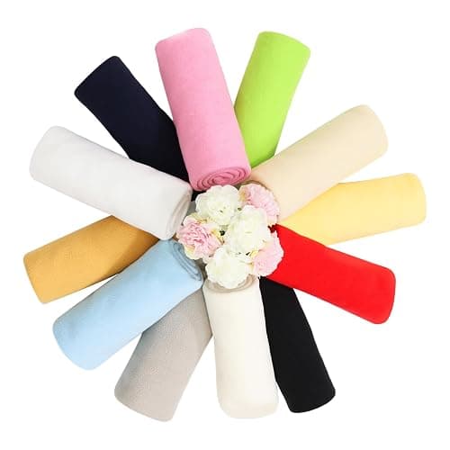 12PCS Solid Color Knitted Polar Fleece Fabric | 20''x20'' | Anti Pill Fabric Patchwork Polyester Plush Fleece Cloth for Sewing, Toys, Throw Blankets, PJ Pants, Booties, Eye Mask thumbnail 2