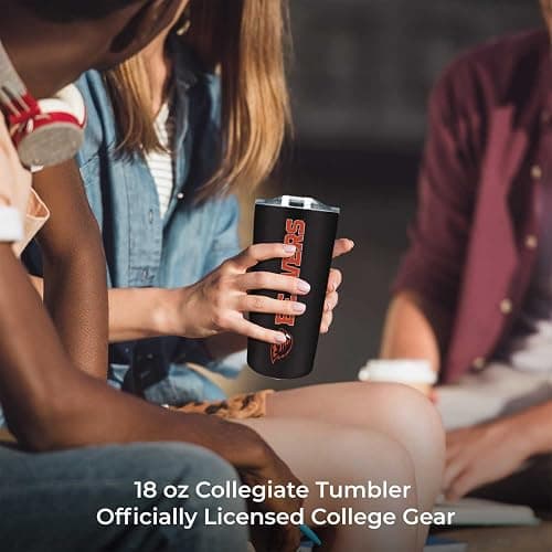 Campus Colors NCAA Stainless Steel Tumbler perfect for Gameday - 18 oz - Double Walled - Keeps Drinks Perfectly Insulated (Oregon State Beavers - Black) thumbnail 2