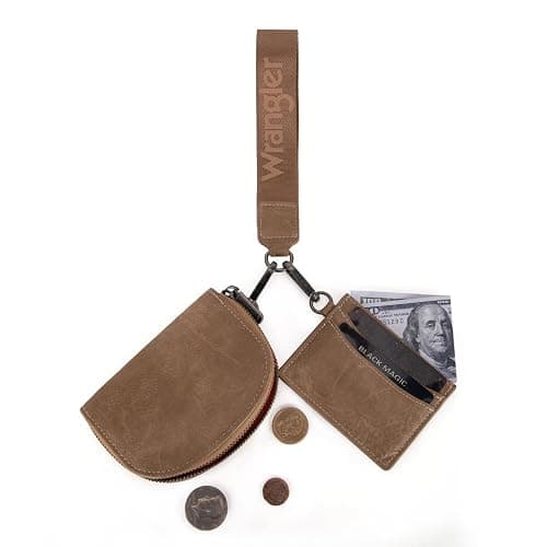 Wrangler KeyChain Wallet Wristlet Wallets for Women Dual Pouch Wristlet Rfid Blocking Credit Card Holder Wallet thumbnail 4