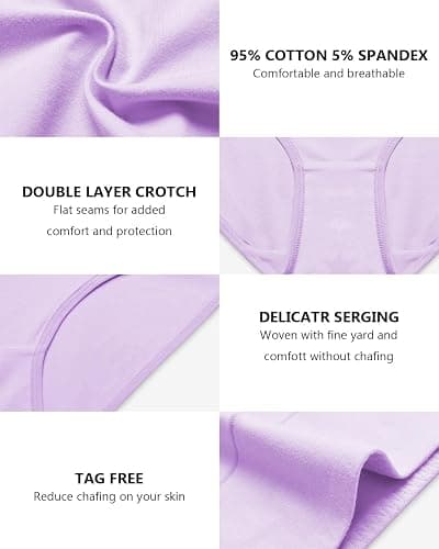 CleainKorte Womens Cotton Underwear Seamless Ladies Panties for Women Mid Rise Coverage Briefs Strech Breathable - 5 Pack thumbnail 3