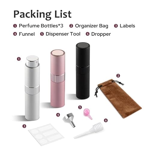 LISAPACK 8ml Travel Perfume Bottle Refillable, 3 PCS Cologne Atomizer Spray | Twist-up empty sprayer, small refill dispenser, portable size for purse pocket, leakproof, TSA essential for men women -pink thumbnail 9