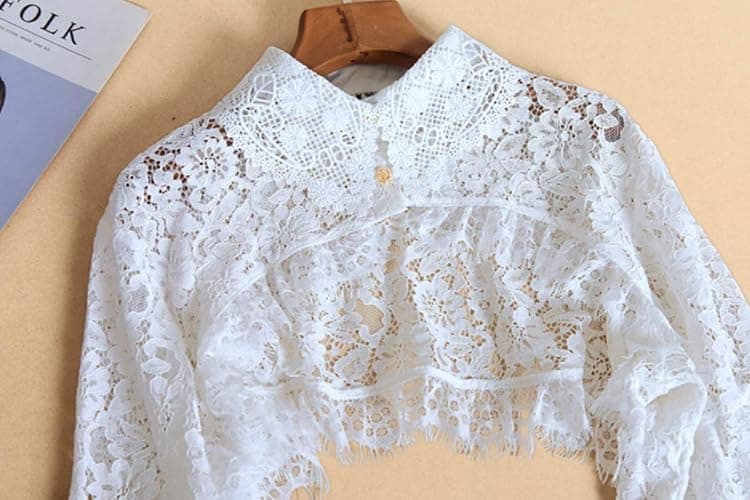 Elegtiskas Detachable Dickey Blouse False Collar Half Shirt Blouse Collar Crop Top thumbnail 7