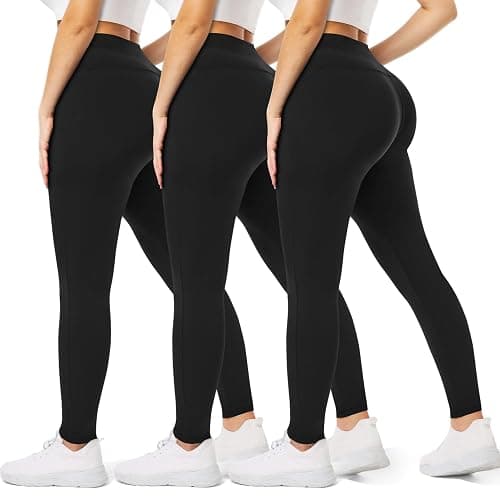 DHSO 3 Pack Leggings for Women, High Waist Tummy Control Yoga Pants Non See-Through Workout Running Tights - Image 1