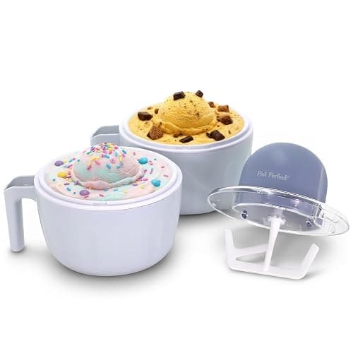 Americana by Elite Pint Perfect™ EIM1205DB Ice Cream Maker, 2 x 1 Pint Capacity Dual Freezing Mugs, Frozen Yogurt, Sorbet, Gelato, Recipes, Periwinkle - Image 1