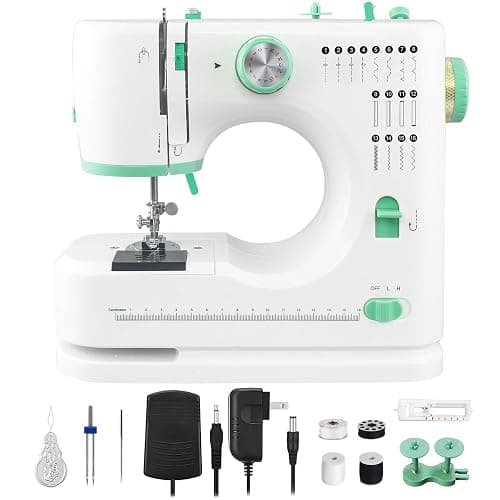 Sewing Machine With 16 Stitches, Mini Electric Sewing Machine,Upgraded Silent Motor, Single/Double-Needle, Multifunctional Sewing Machine,Reverse Stitch, Adjustable Speed compact Size for Beginners - Image 1