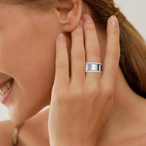 ZOOROO 2-Pack 14K Gold Plated Stacking Rings for Oura Ring Gen 4/Oura Ring Gen 3, Cubic Zirconia Simulated Diamond Oura Stack Rings for Women thumbnail 6