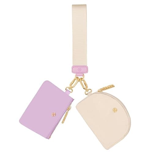 Hovmwey Keychain Wallet, Detachable Dual Pouch Wristlet Wallets for Women Men, Portable Mini Zip Around Small Wallet Coin Purse - Image 1