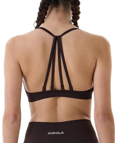 AUROLA Mercury Workout Sports Bras Women Athletic Removable Padded Backless Strapy Minimal Crop Top thumbnail 4